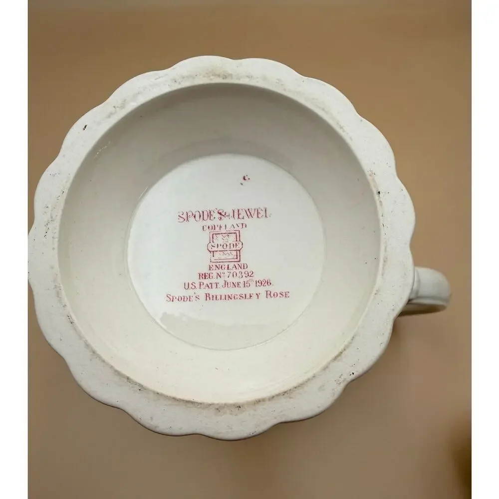 Vintage Spode Billingsley Rose Coffee Pot England Pink Roses Embossed Porcelain